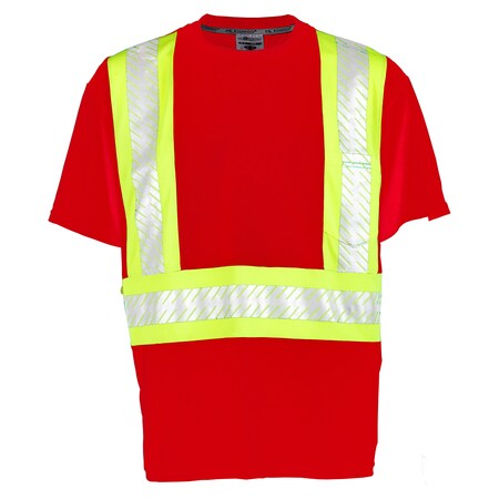 5X, Red, Class 1 Enhanced Visibility Contrast T-Shirt